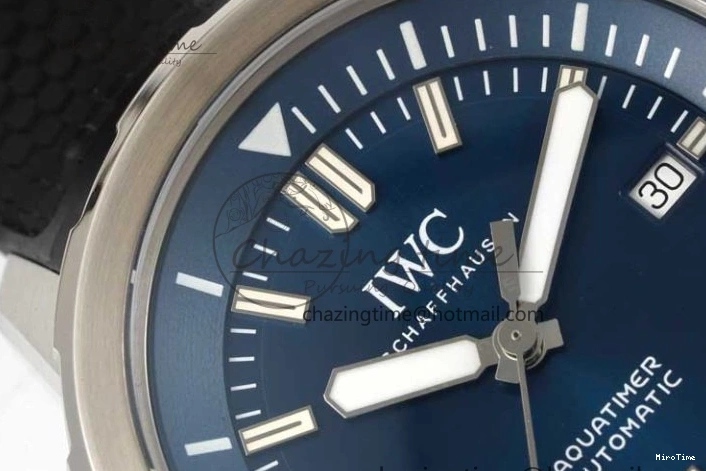 MIROTIME 0805 Aquatimer SS IW3290 RSF 1:1 Best Edition Blue Dial on Black Rubber Strap A Fashionable 7074